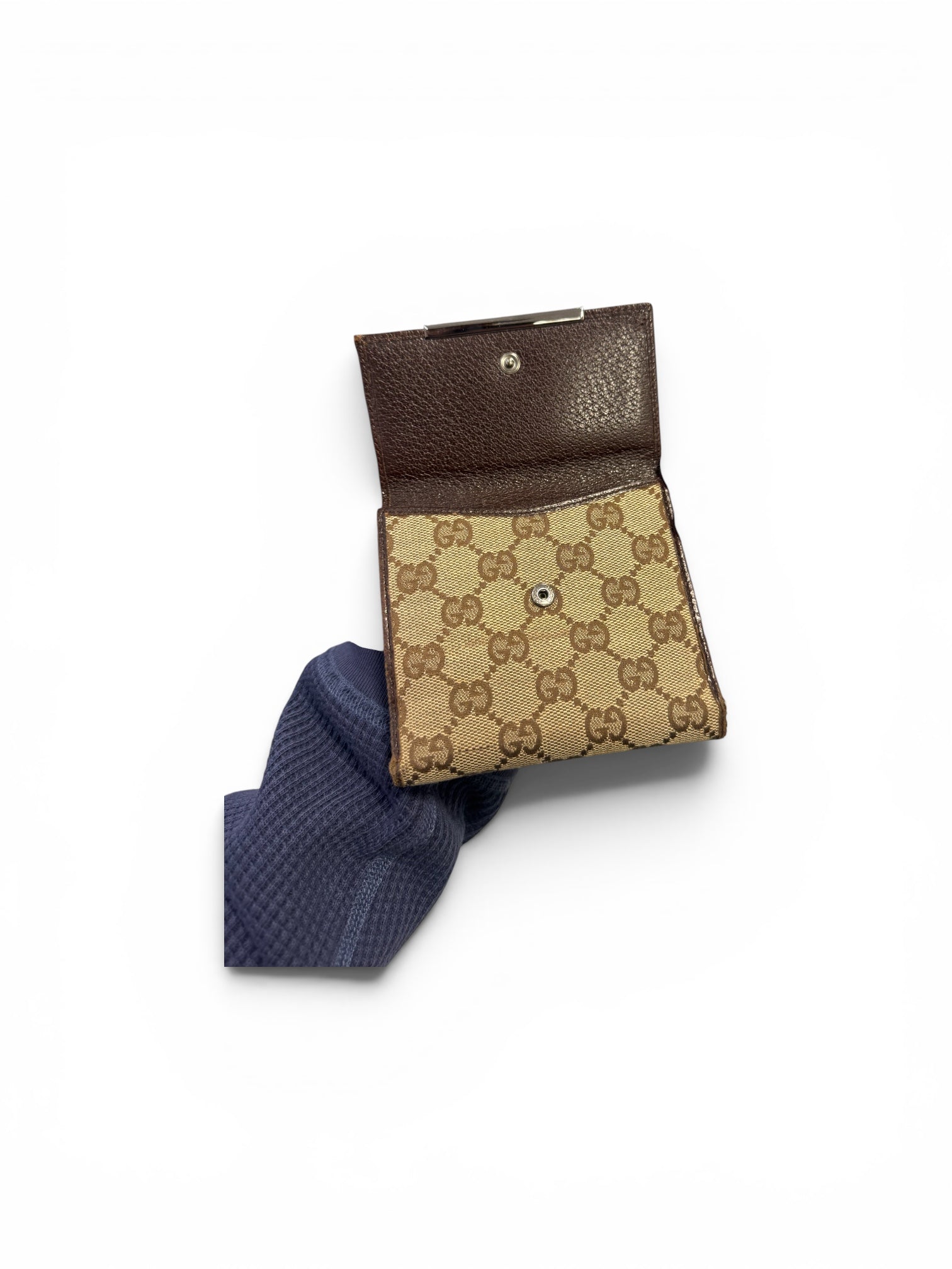 Preowned GUCCI Monogram Trifold Wallet