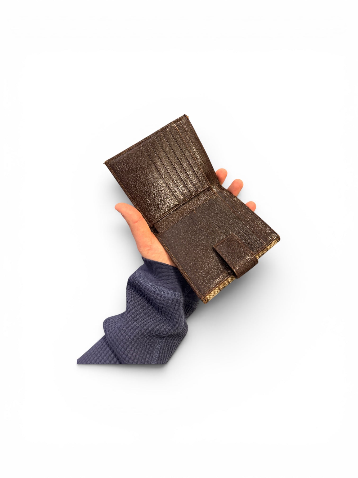 Preowned GUCCI Monogram Trifold Wallet