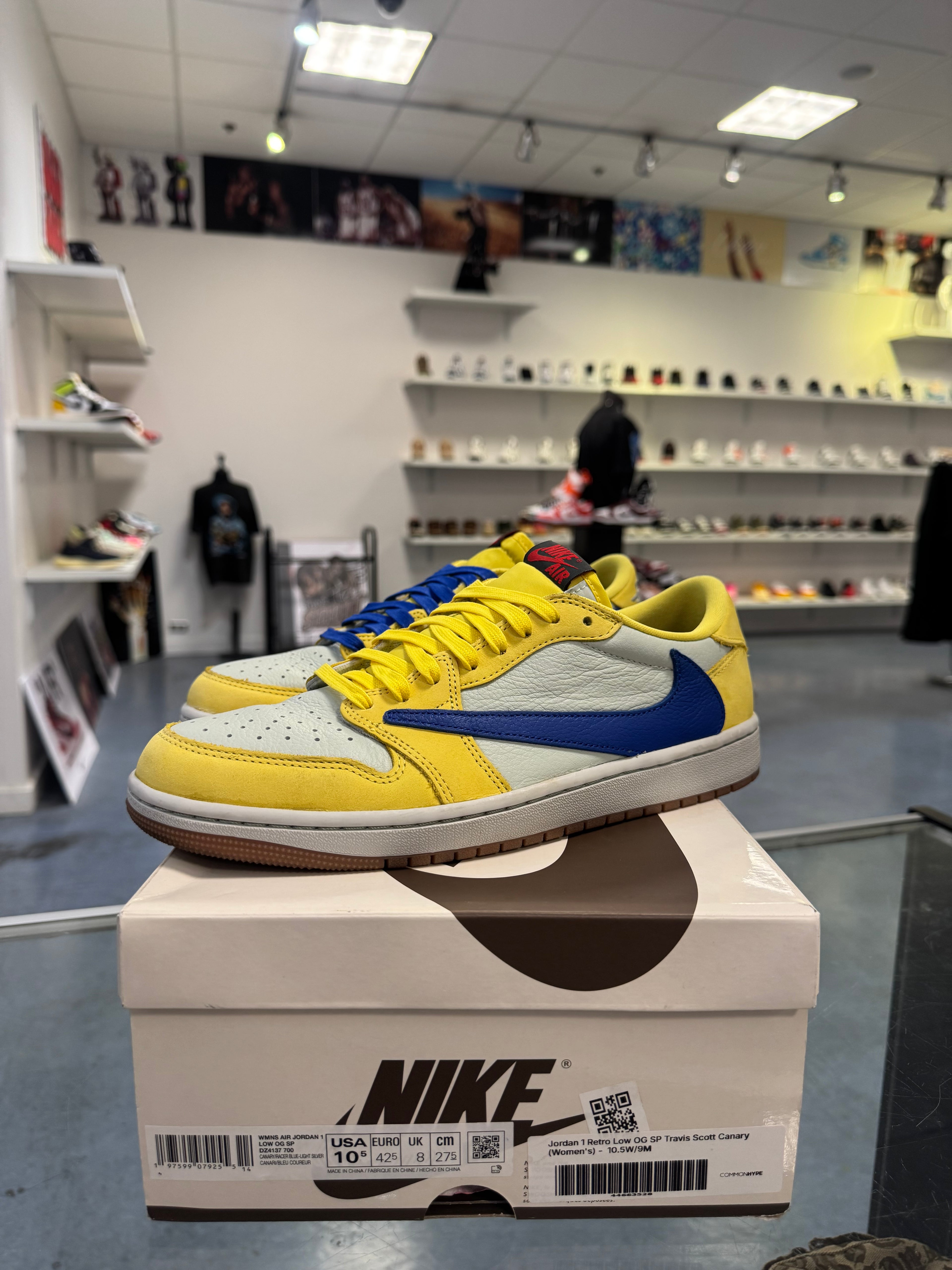 Preowned Jordan 1 Low Travis Scott Canary