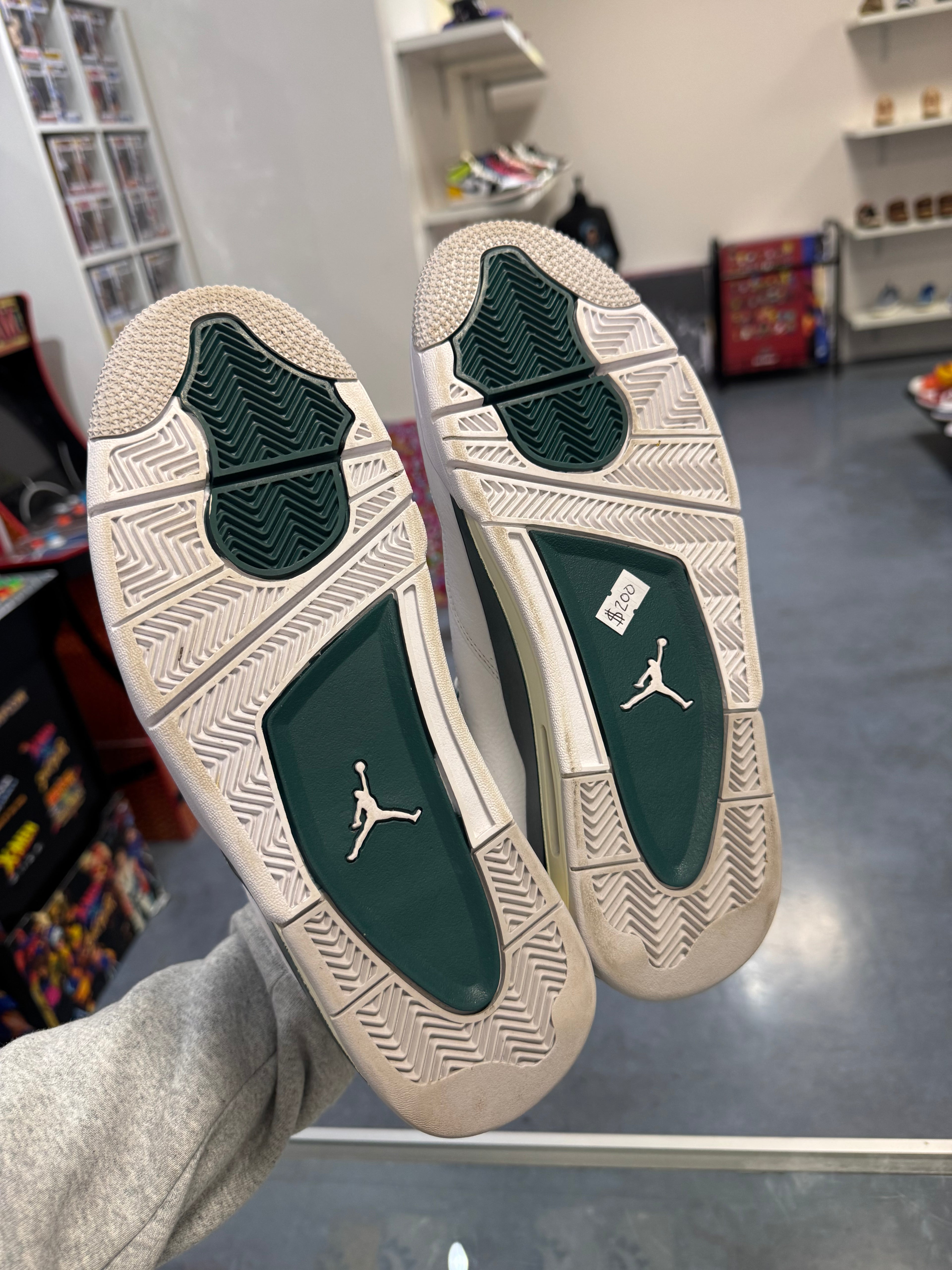 Preowned No Box Jordan 4 Retro Oxidized Green