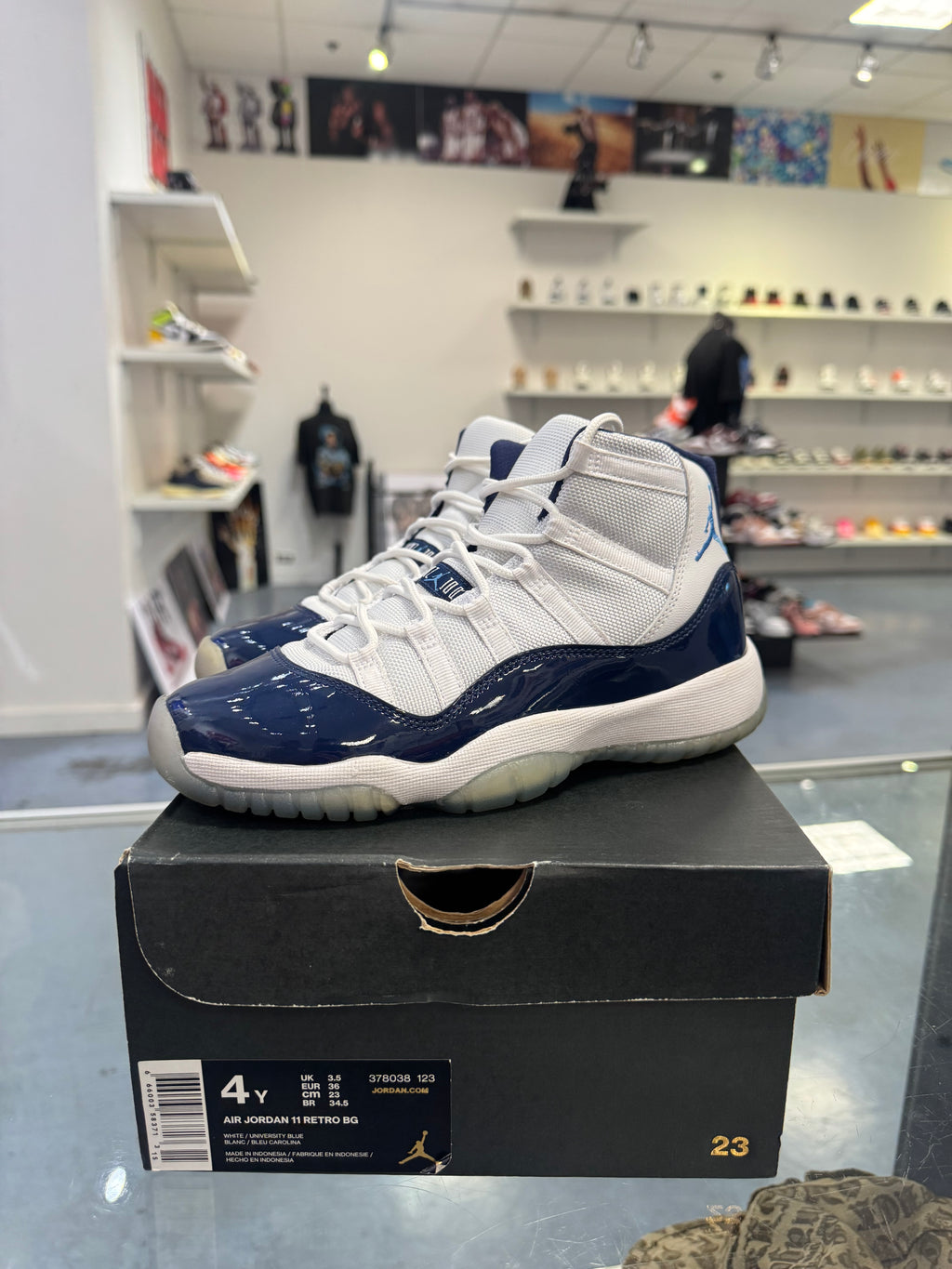 Preowned GS Jordan 11 High UNC Win Like 82 2017 Pair
