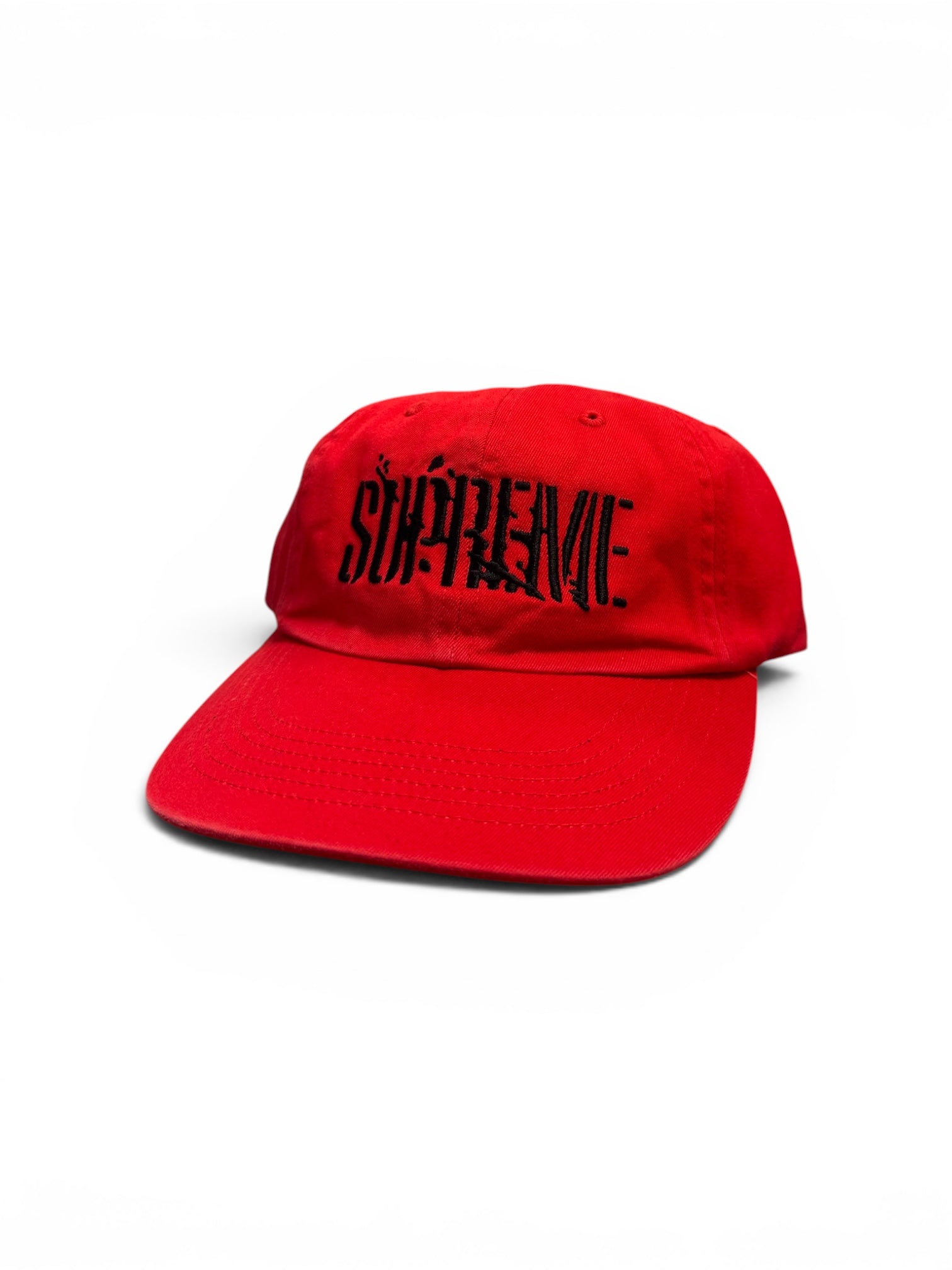 Supreme Red Splatter Panel Snap Back