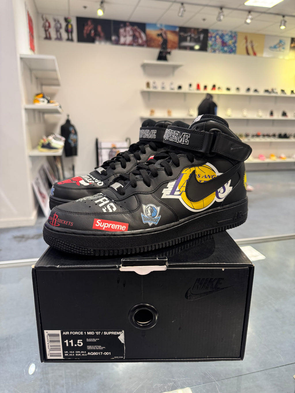 Preowned Nike AF1 Mid Supreme NBA