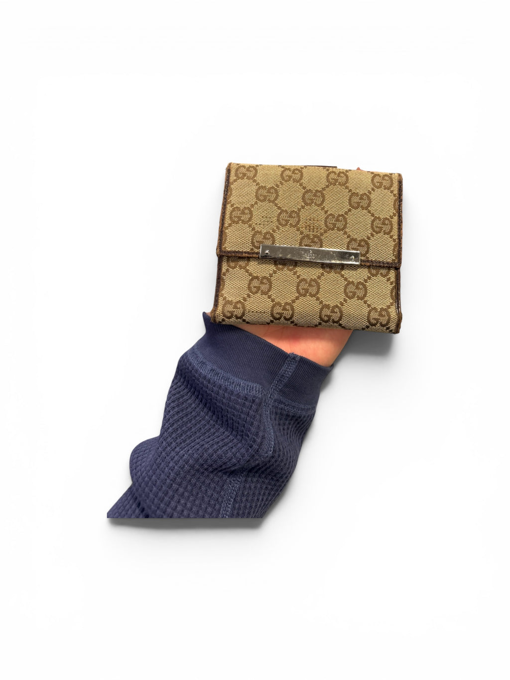 Preowned GUCCI Monogram Trifold Wallet