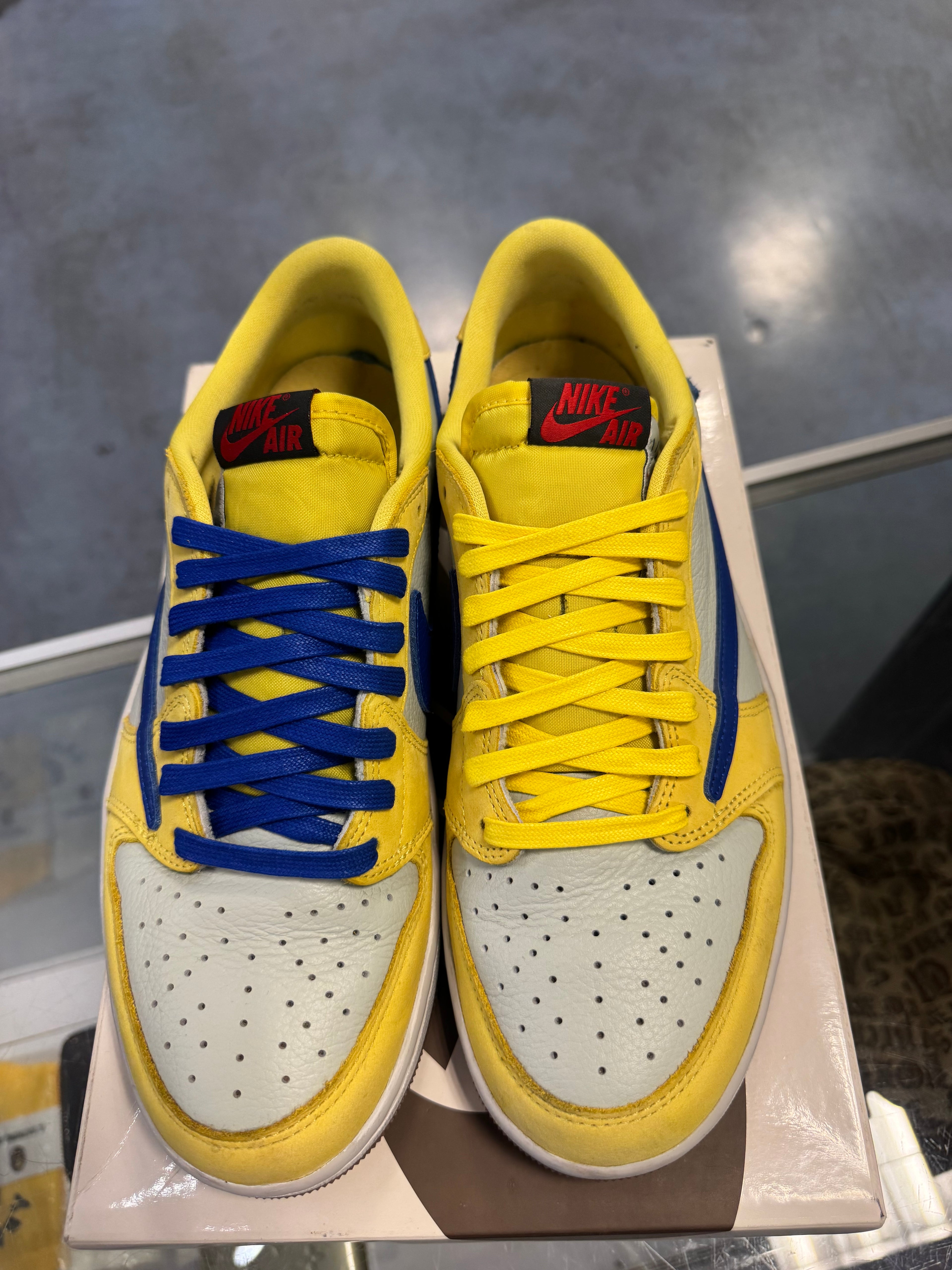 Preowned Jordan 1 Low Travis Scott Canary