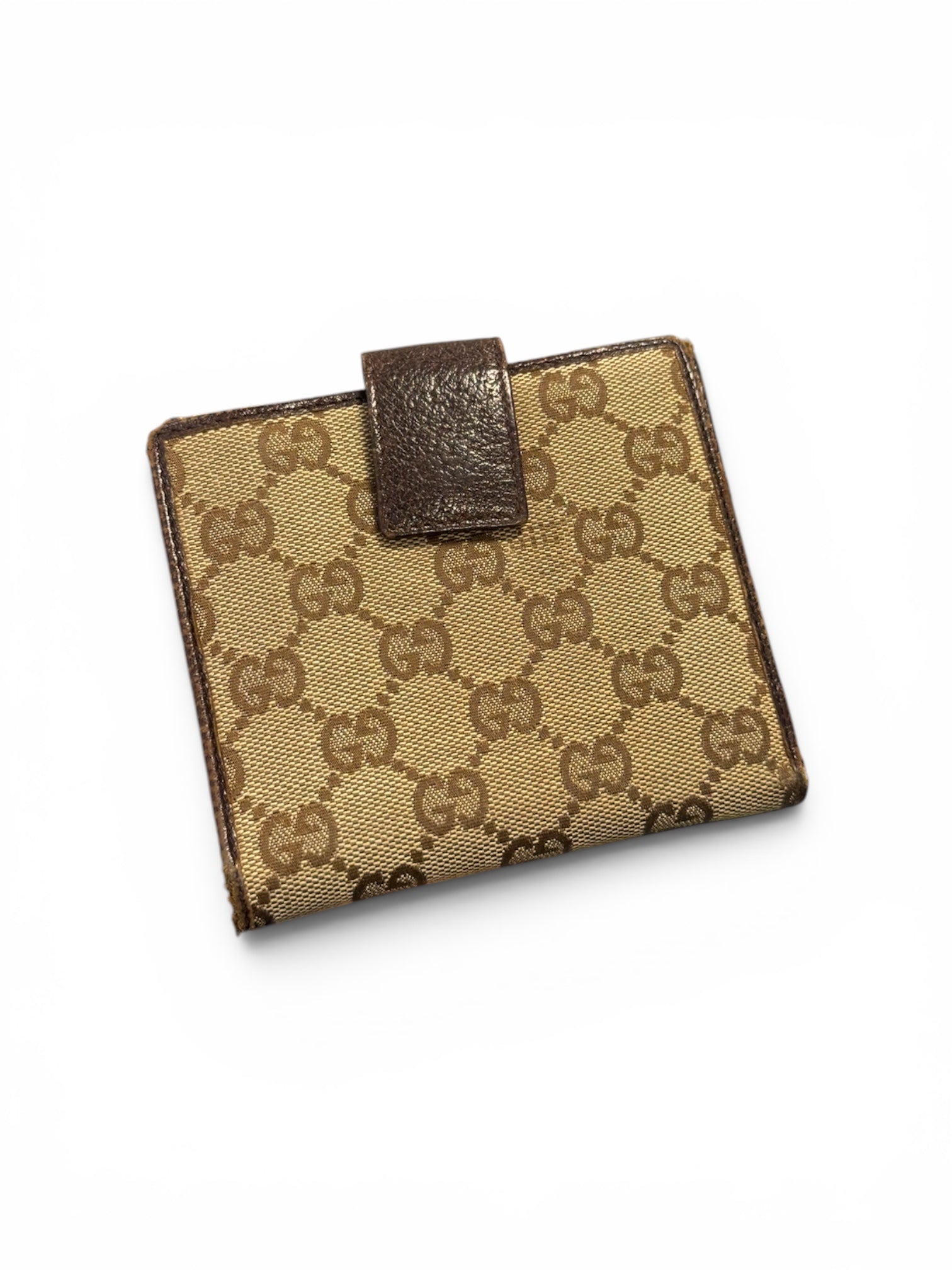 Preowned GUCCI Monogram Trifold Wallet
