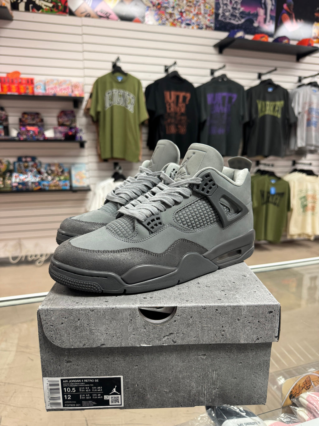 Preowned Jordan 4 Retro Paris Olympics Wet Cement