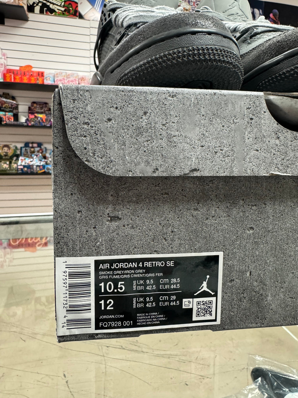 Preowned Jordan 4 Retro Paris Olympics Wet Cement