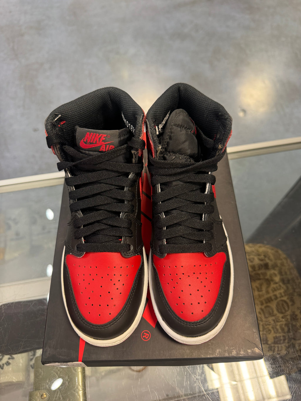 Preowned GS Jordan 1 High Bred Banned 2016 Pair