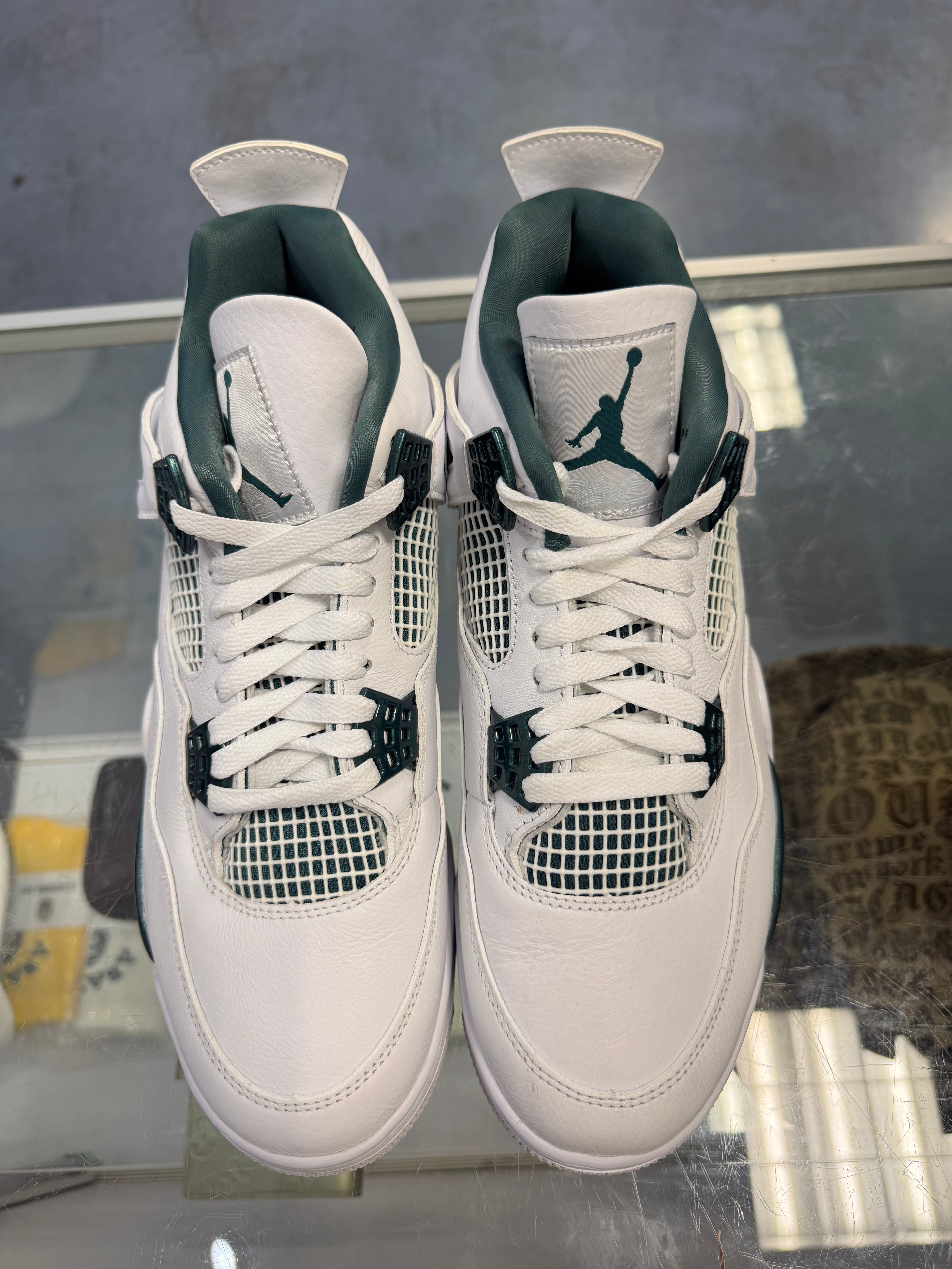 Preowned No Box Jordan 4 Retro Oxidized Green