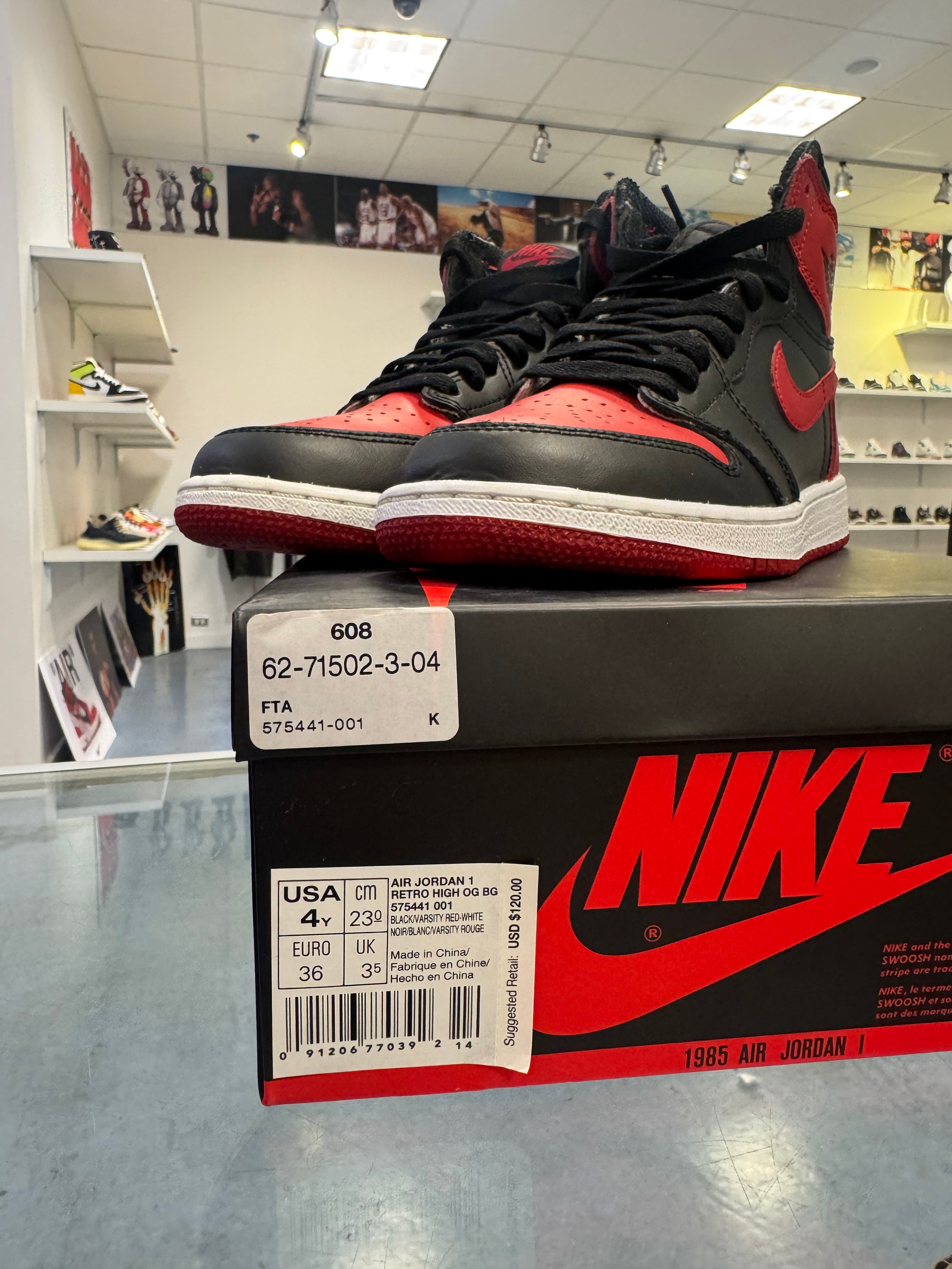 Preowned GS Jordan 1 High Bred Banned 2016 Pair