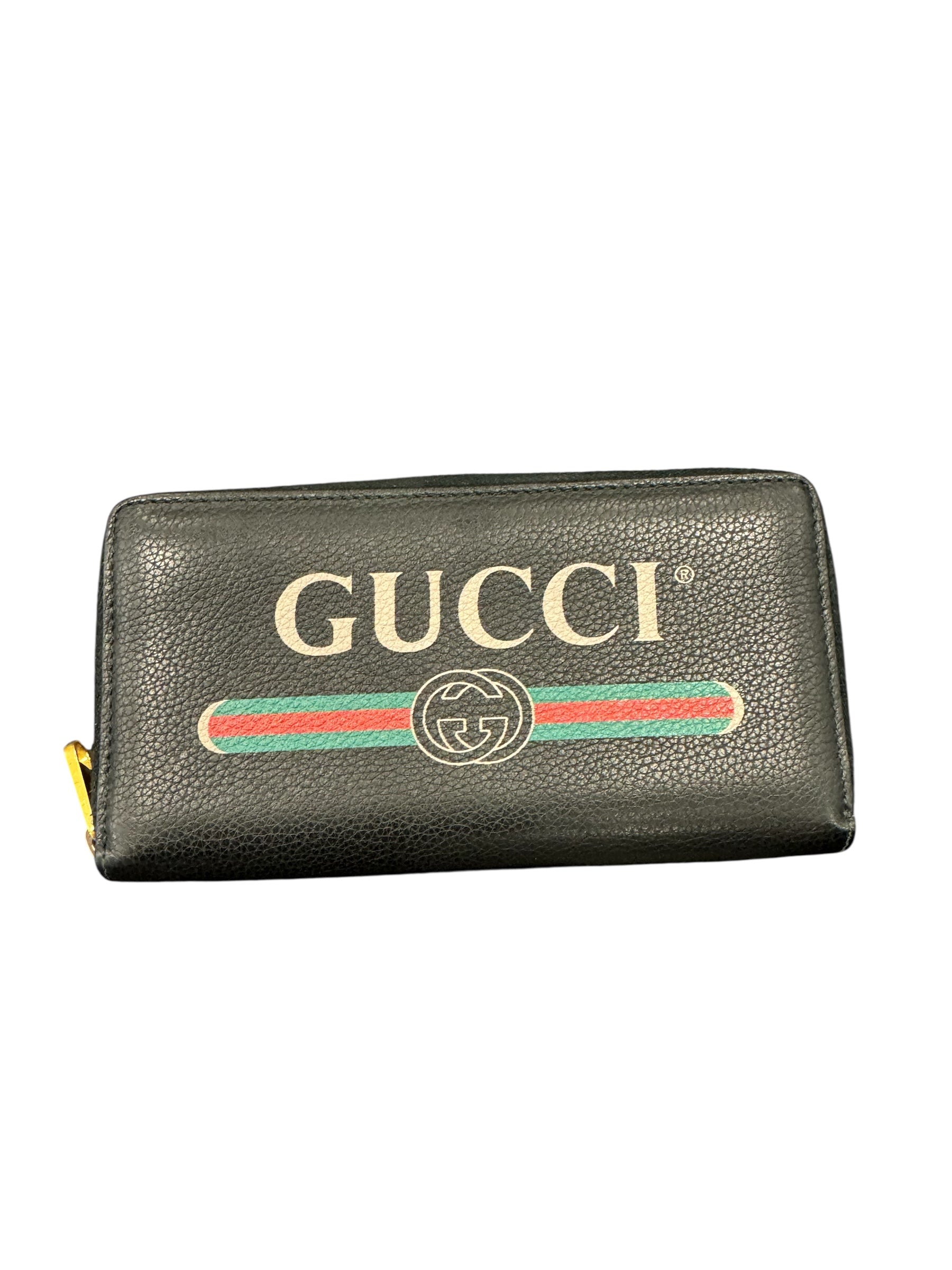 Gucci Print Zip Around Wallet