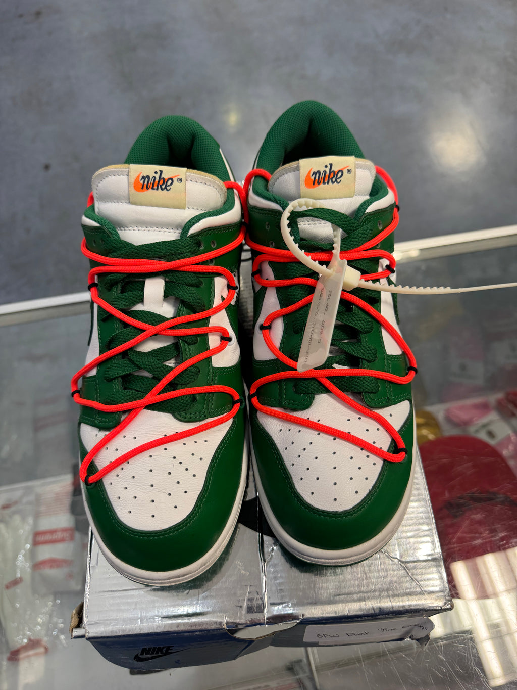 Preowned Nike Dunk Low Off-White Pine Green