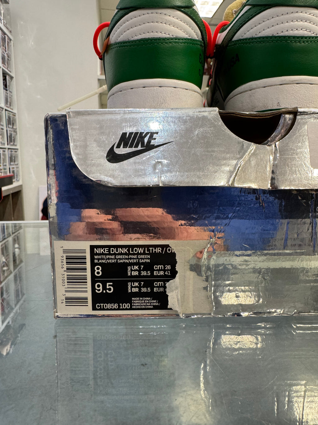 Preowned Nike Dunk Low Off-White Pine Green